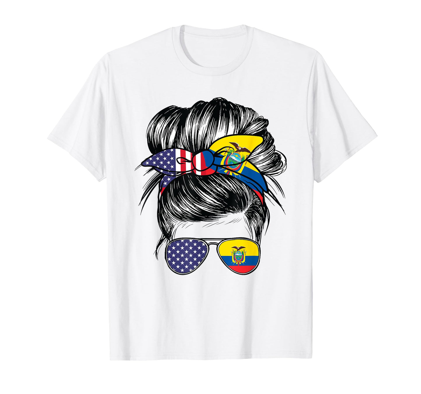 Ecuador Flag American Women Girl USA Heritage Ecuadorian T-Shirt