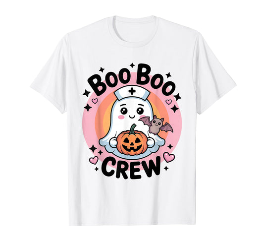 Boo Boo Crew Cute Ghost Nurse Halloween T-Shirt