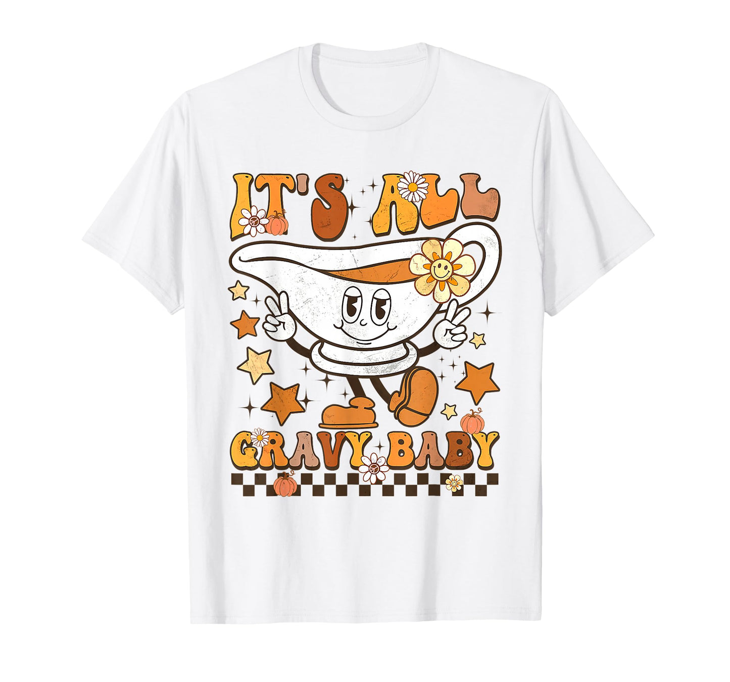 It’s All Gravy Baby Shirt Retro Groovy Happy Thanksgiving T-Shirt
