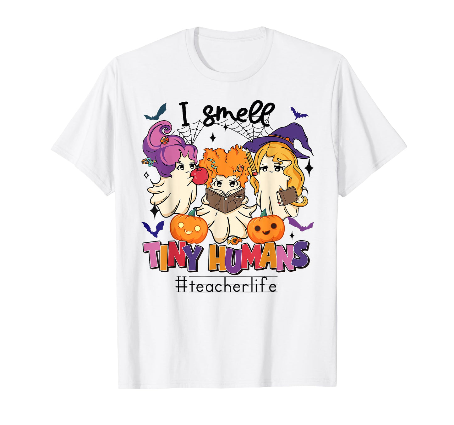 Halloween Teacher Smell a Tiny Human Ghost Spooky Season T-Shirt