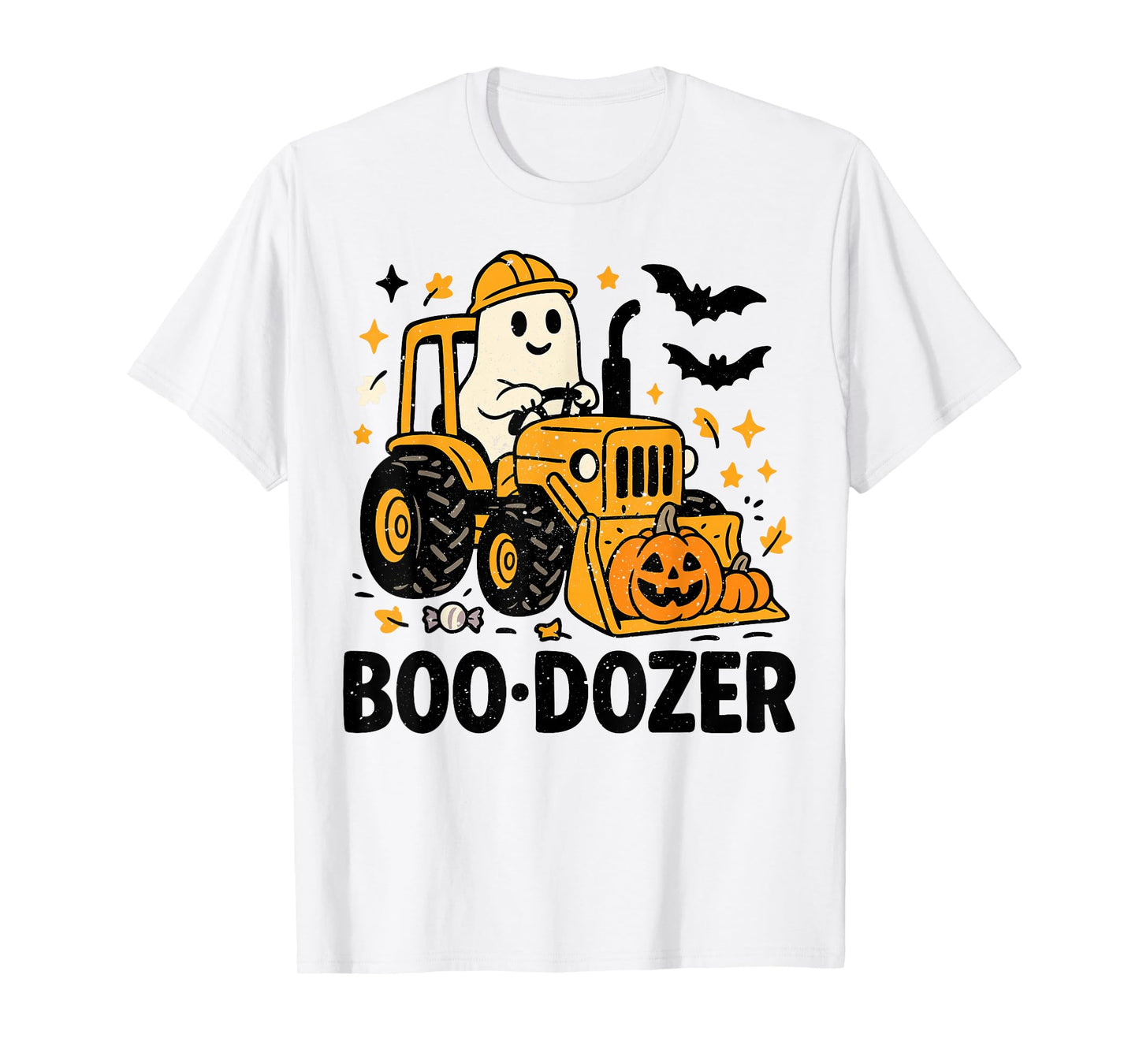 Funny Boo Dozer Ghost Bulldozer Boys Kids Toddlers Halloween T-Shirt