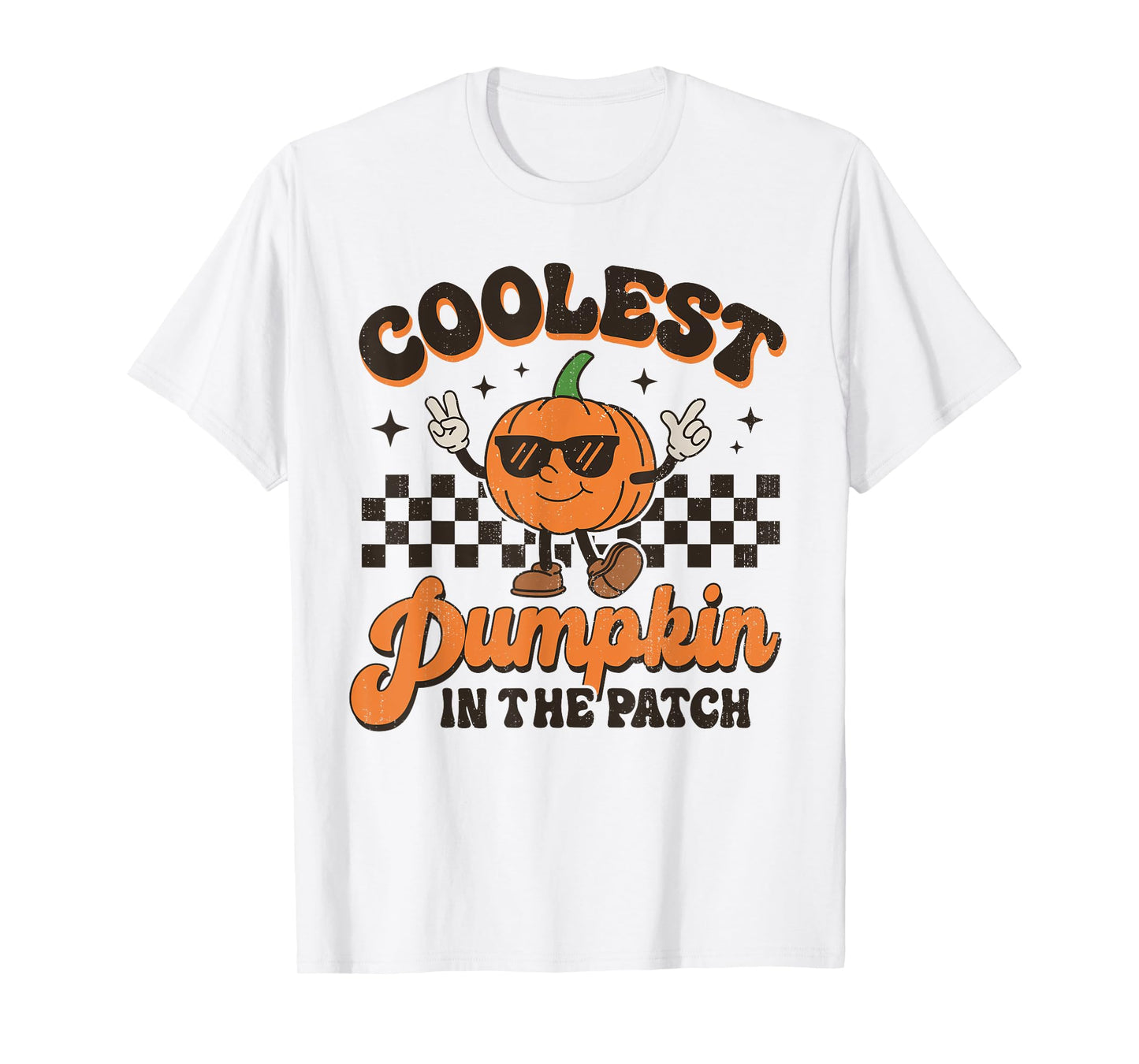 Groovy Coolest Pumpkin In The Patch Halloween For Boys Kids T-Shirt