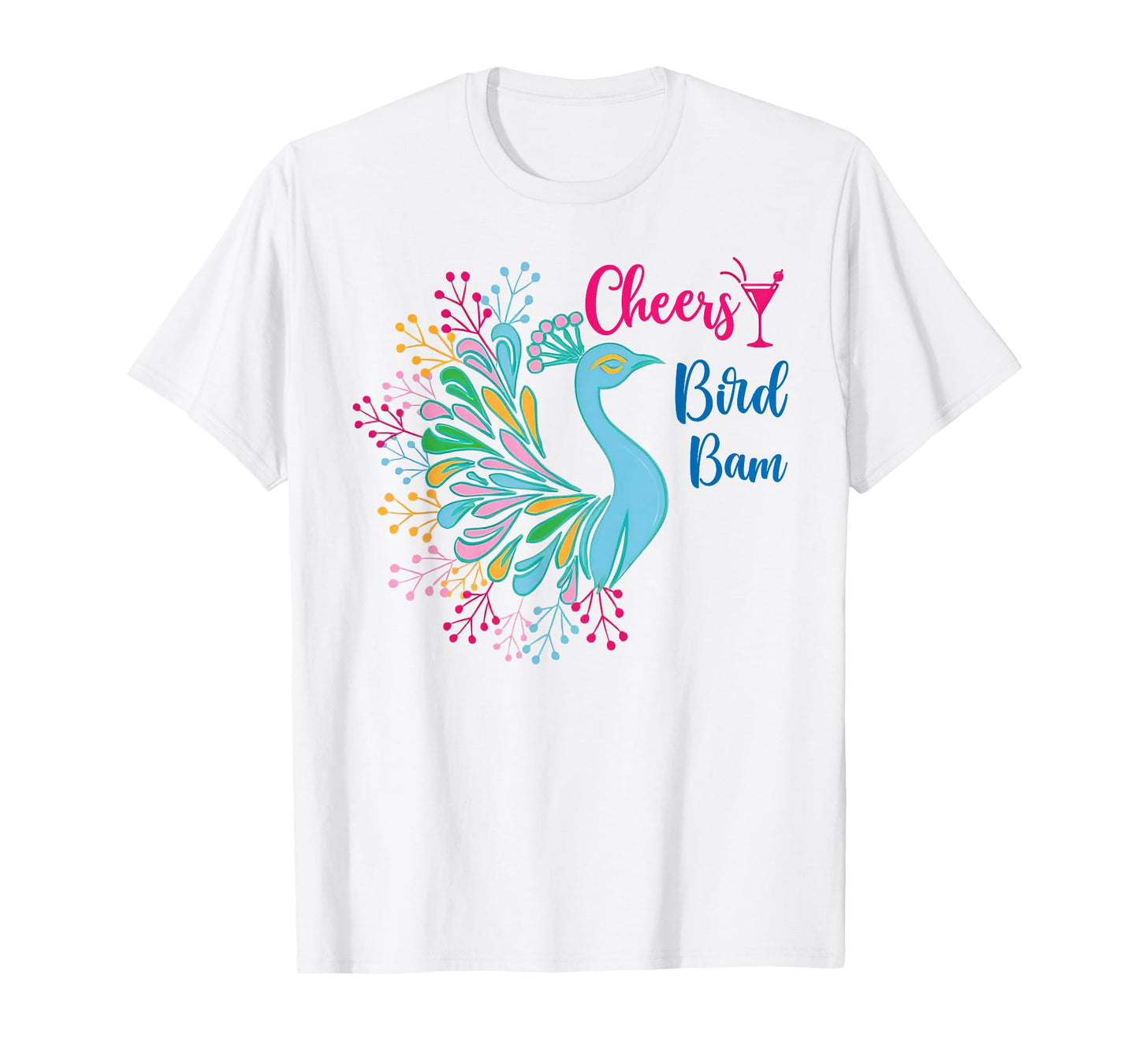 Peacock Mahjong Cheers Bird Bam Chinese Mah Jong Wine Lover T-Shirt