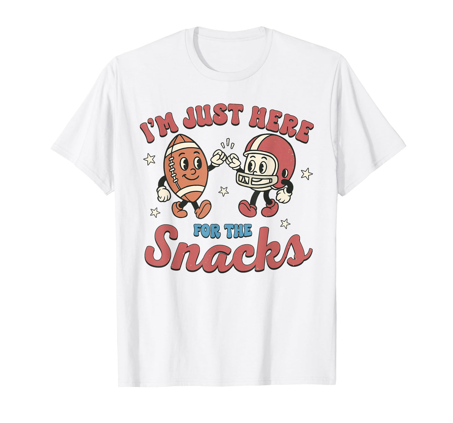 Retro I'm Just Here for The Snacks Cute Football Women Kids T-Shirt