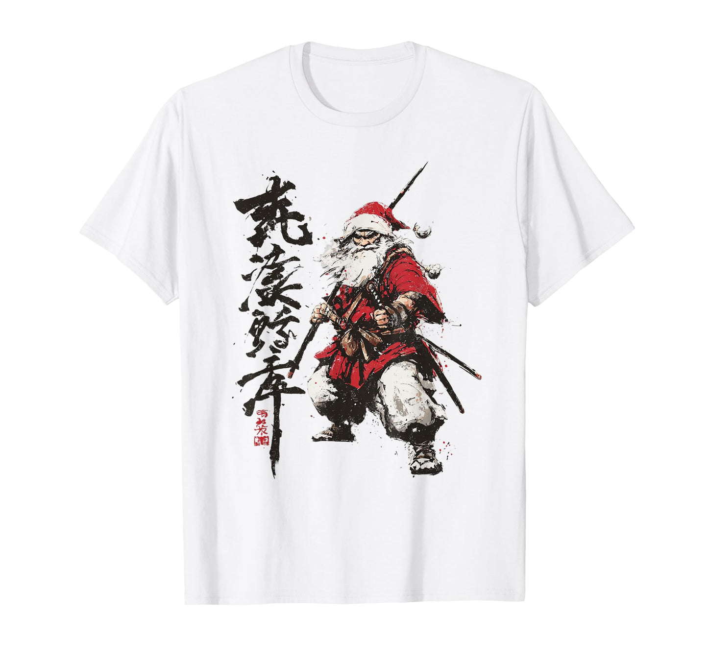Japanese Santa Samurai Ukiyo-e Christmas T-Shirt