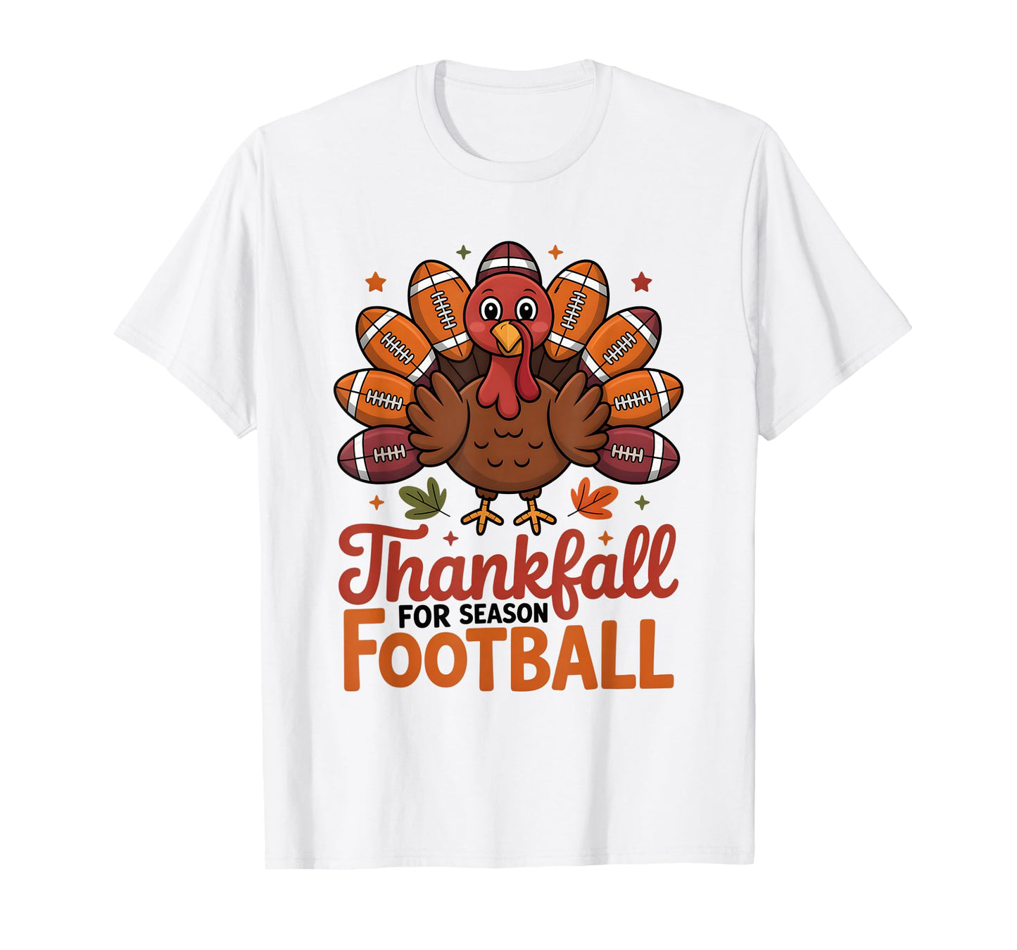Thankful Football Turkey Thanksgiving Fall Boys Men Women T-Shirt
