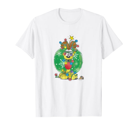Garfield Odie Wrapped In Christmas Lights T-Shirt