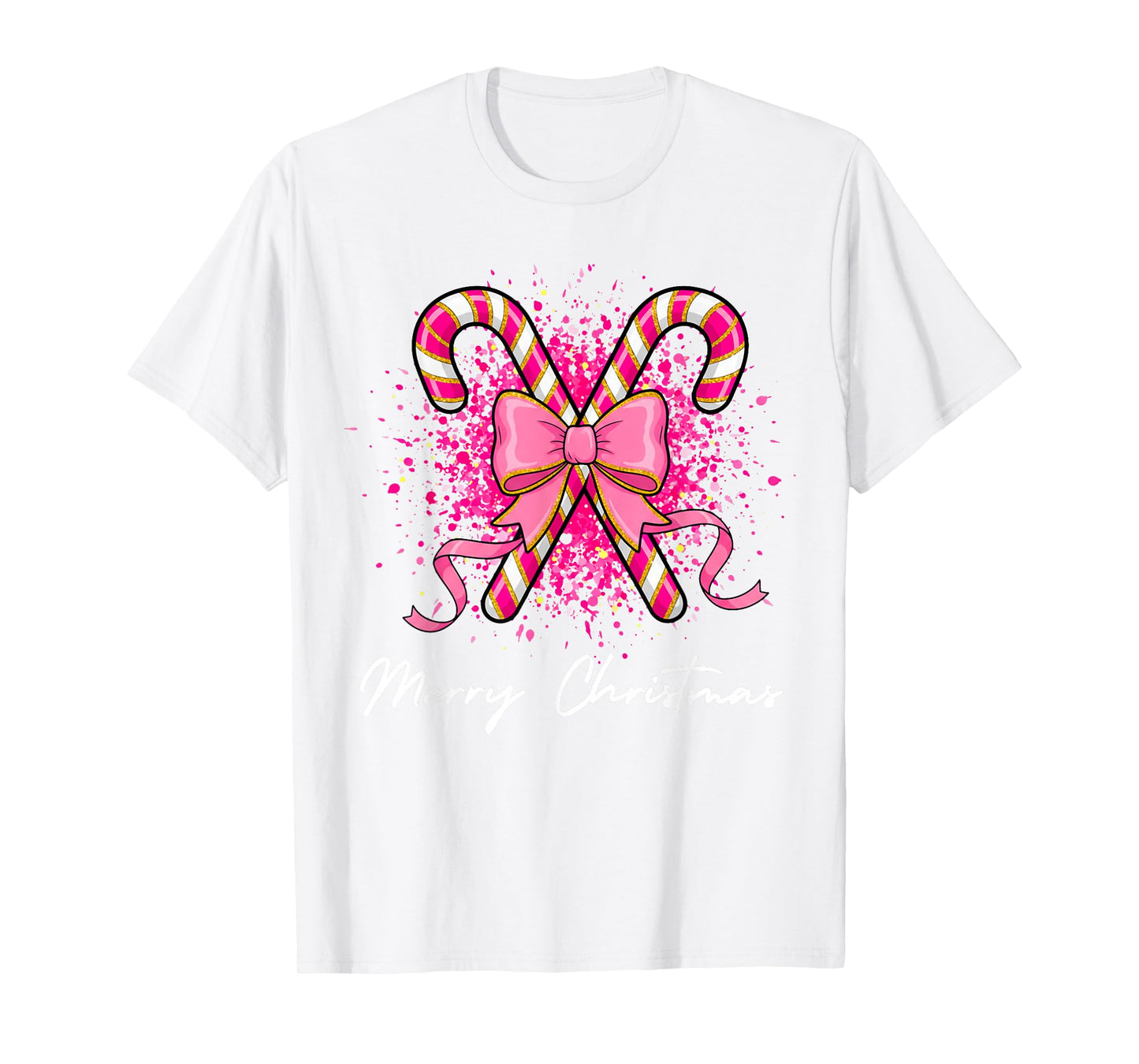 Christmas Pink Bow Croquette Candy Toddler Girls Teens Women T-Shirt