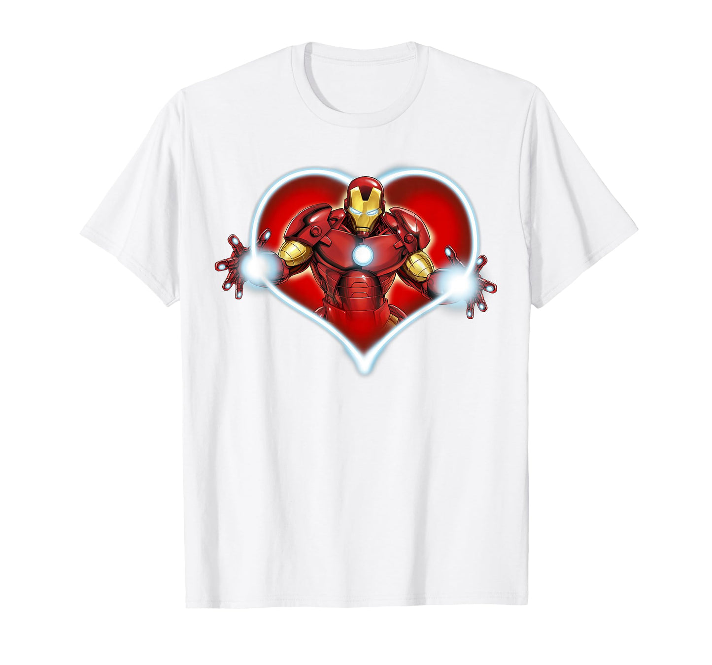 Marvel Iron Man Heart Blaster Glow Valentine Graphic T-Shirt T-Shirt