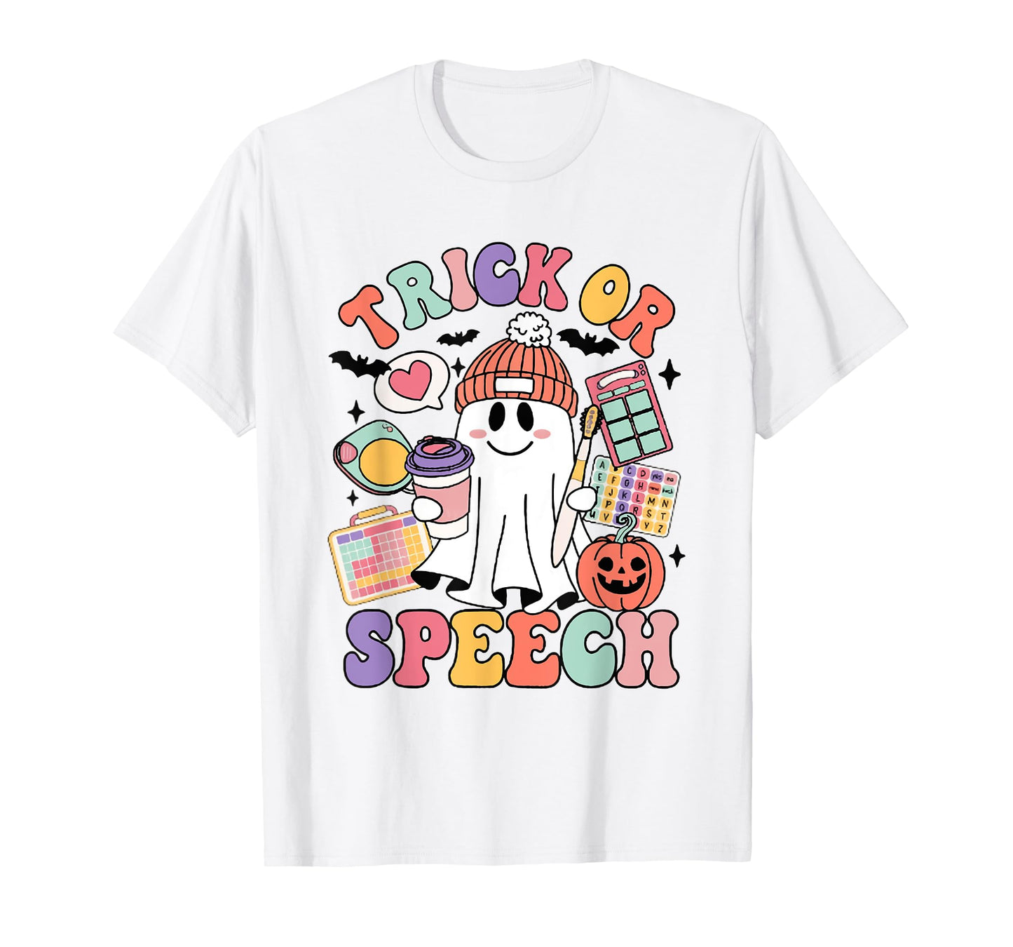 Retro Trick or Speech Therapy Ghost Speech Therapist Student T-Shirt