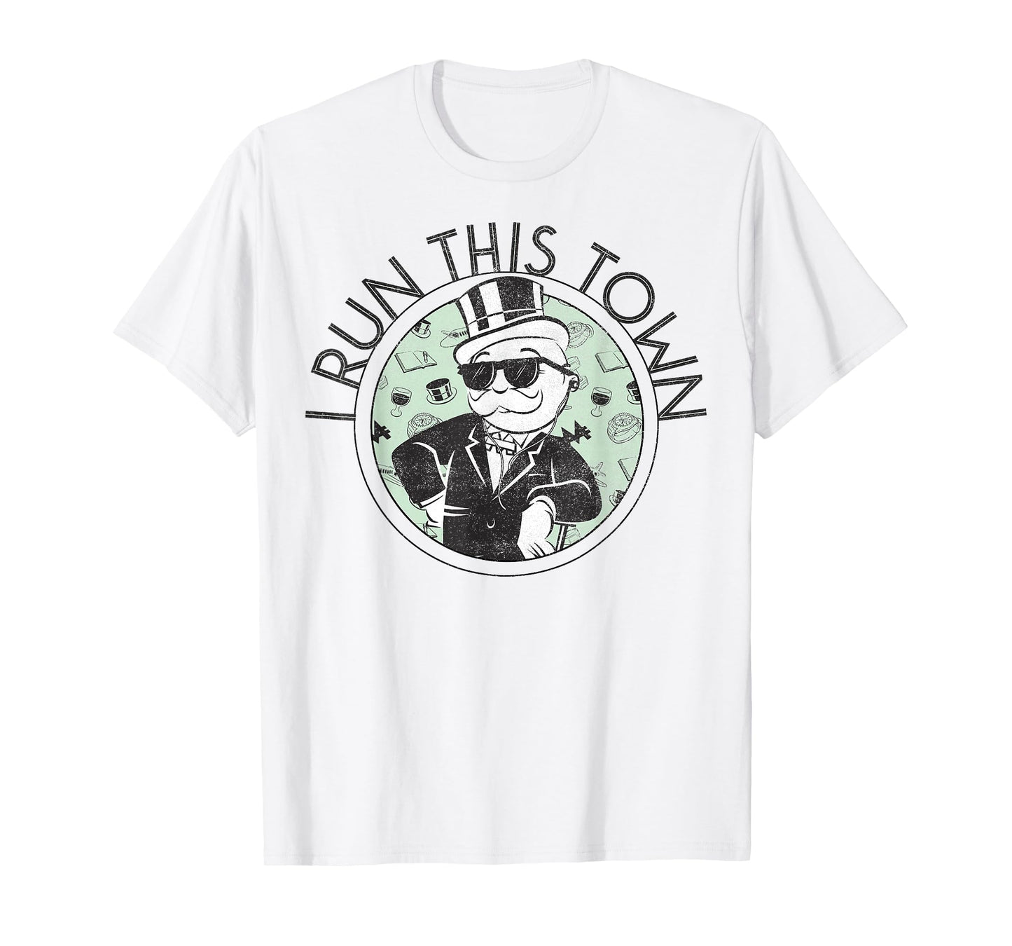Monopoly Man I Run This Town Vintage Logo T-Shirt