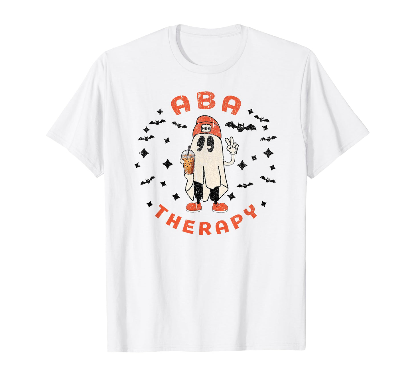 Halloween ABA Therapy Therapist Behavior Autism Ghost Fall T-Shirt