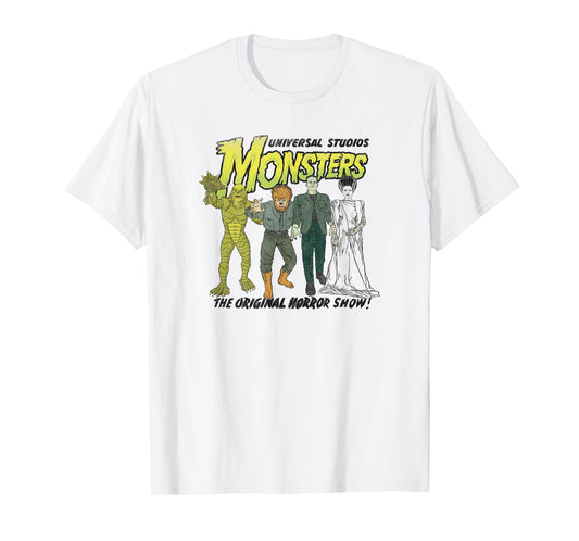 Universal Monsters The Original Horror Show! Group Poster T-Shirt