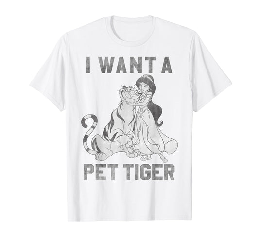Disney Aladdin Jasmine and Rajah I Want A Pet Tiger T-Shirt