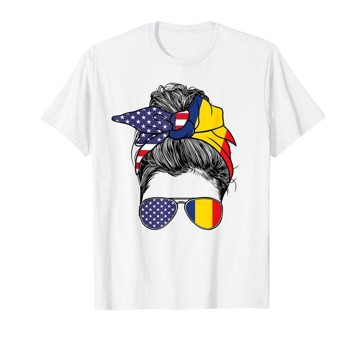 Romanian Women Girl USA Heritage American Romania Flag T-Shirt