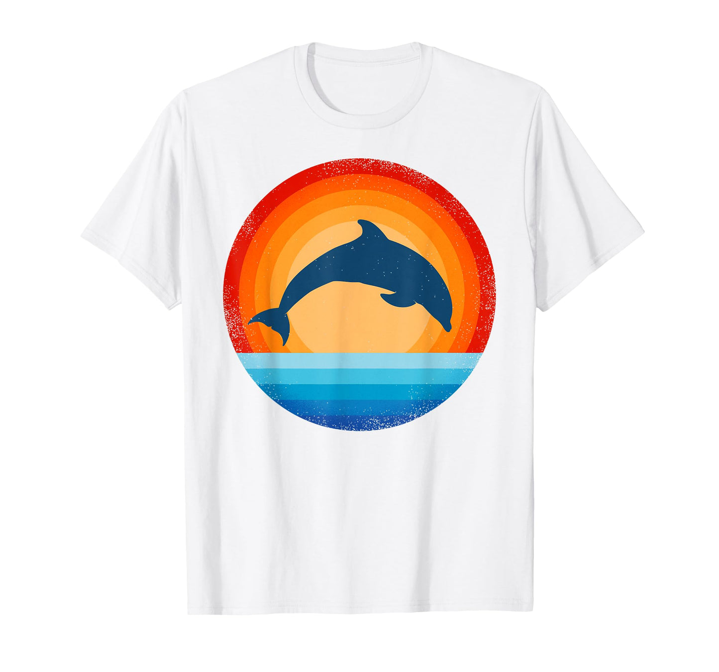 Dolphin Retro Vintage 60s 70s Sunset Sea Animal Men Women T-Shirt