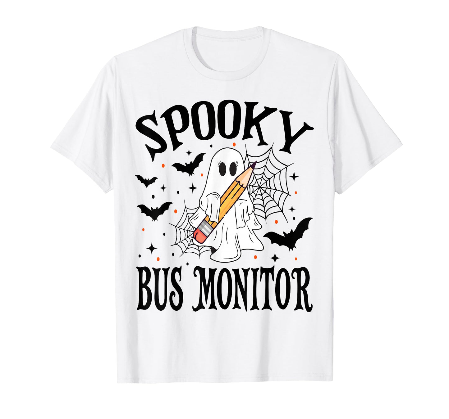 Spooky Bus Monitor Halloween School T-Shirt