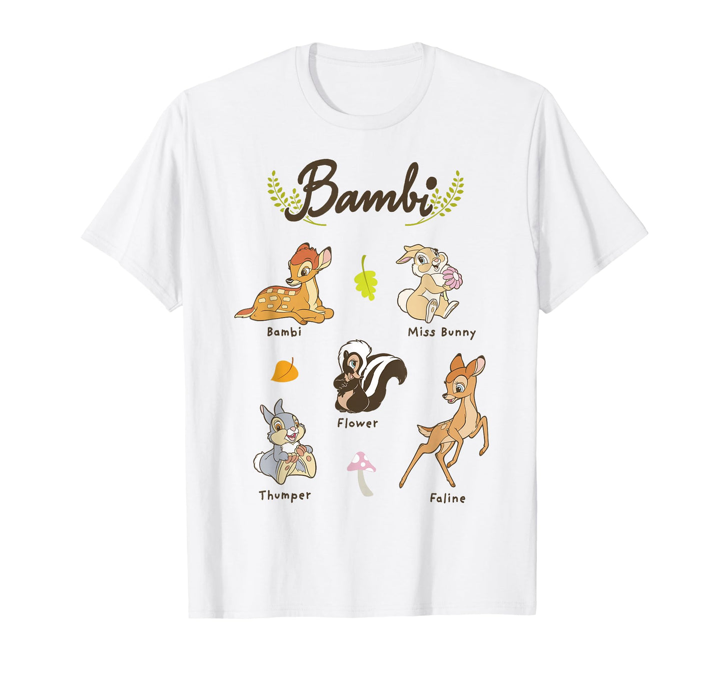 Disney Bambi Vintage Movie Characters Textbook Display T-Shirt