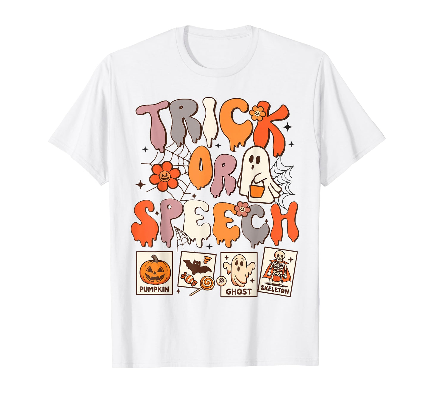 Speech Therapy Halloween Trick Or Speech Boo Ghost T-Shirt