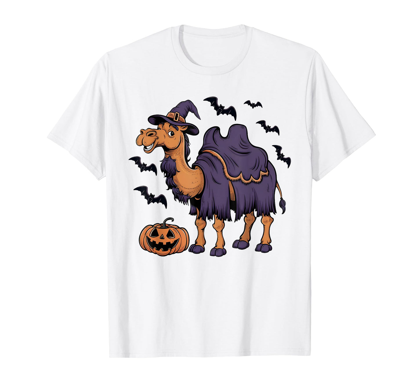 Camel Scary Pumpkin Bat Funny Witch Hat Camel Halloween T-Shirt