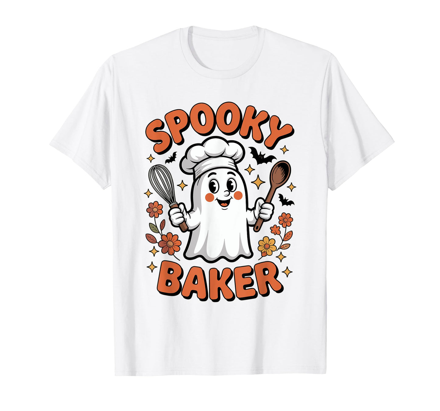 Halloween Baking Costume Spooky Baker Ghost Chef Cooking T-Shirt