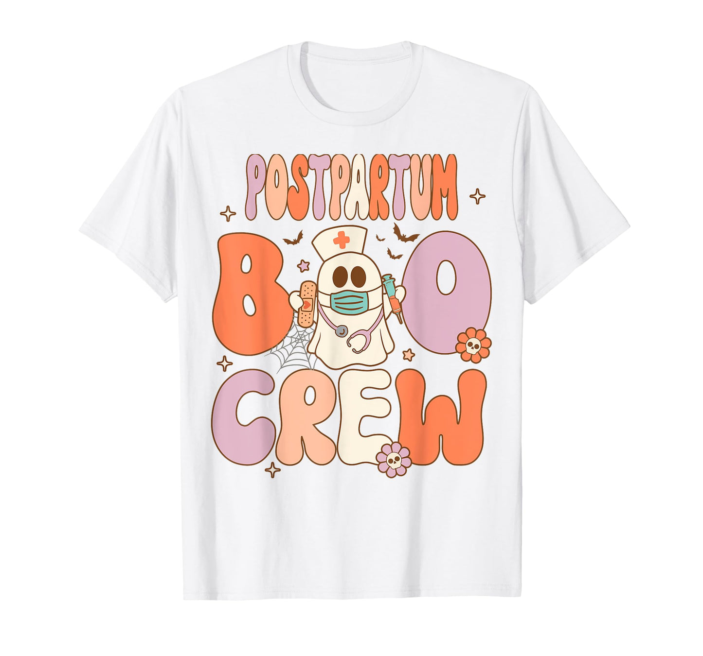 Postpartum Nurse Boo Crew Halloween Mother Baby Nurse T-Shirt