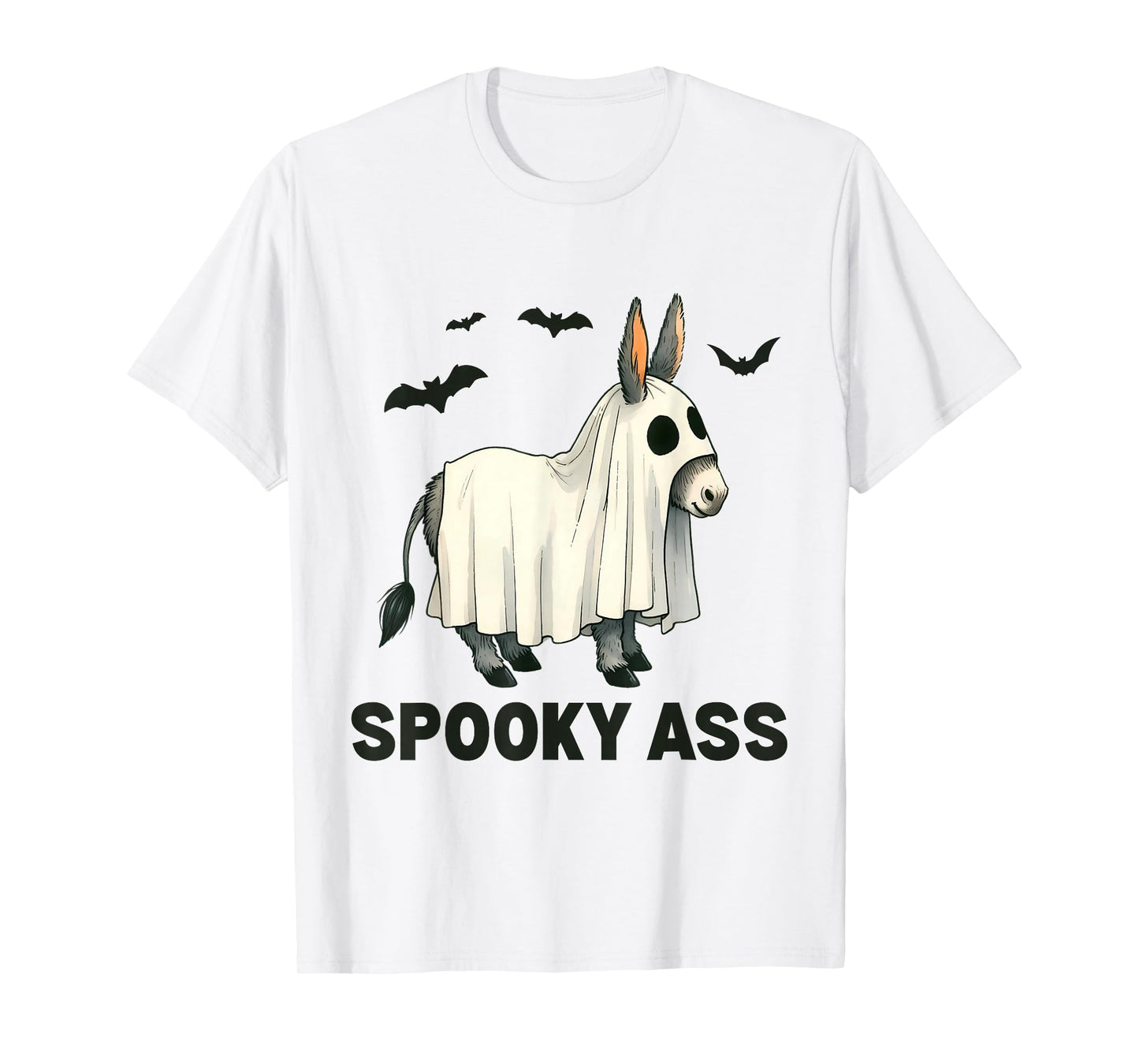 Funny Ghost Donkey Humorous Spooky Ass Halloween Men Women T-Shirt
