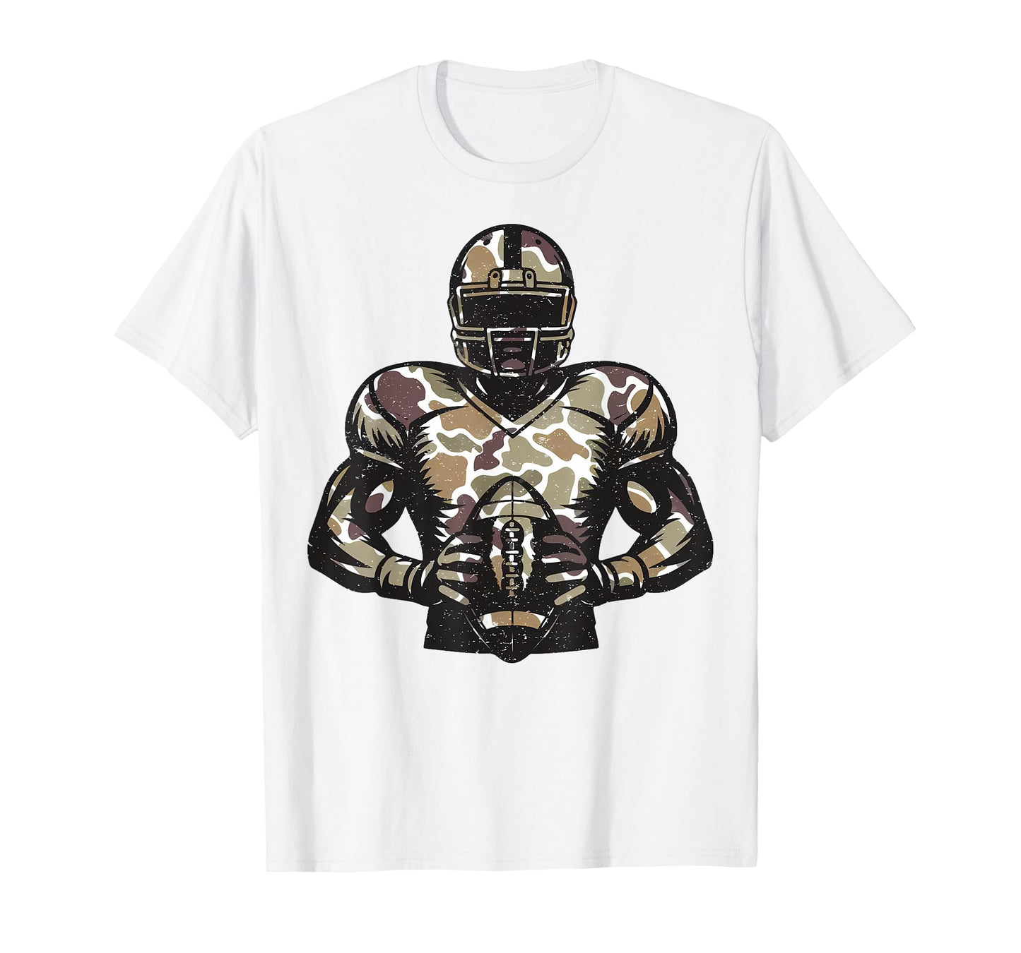 Camo Football Player Camouflage Game Day Touchdown Season T-Shirt
