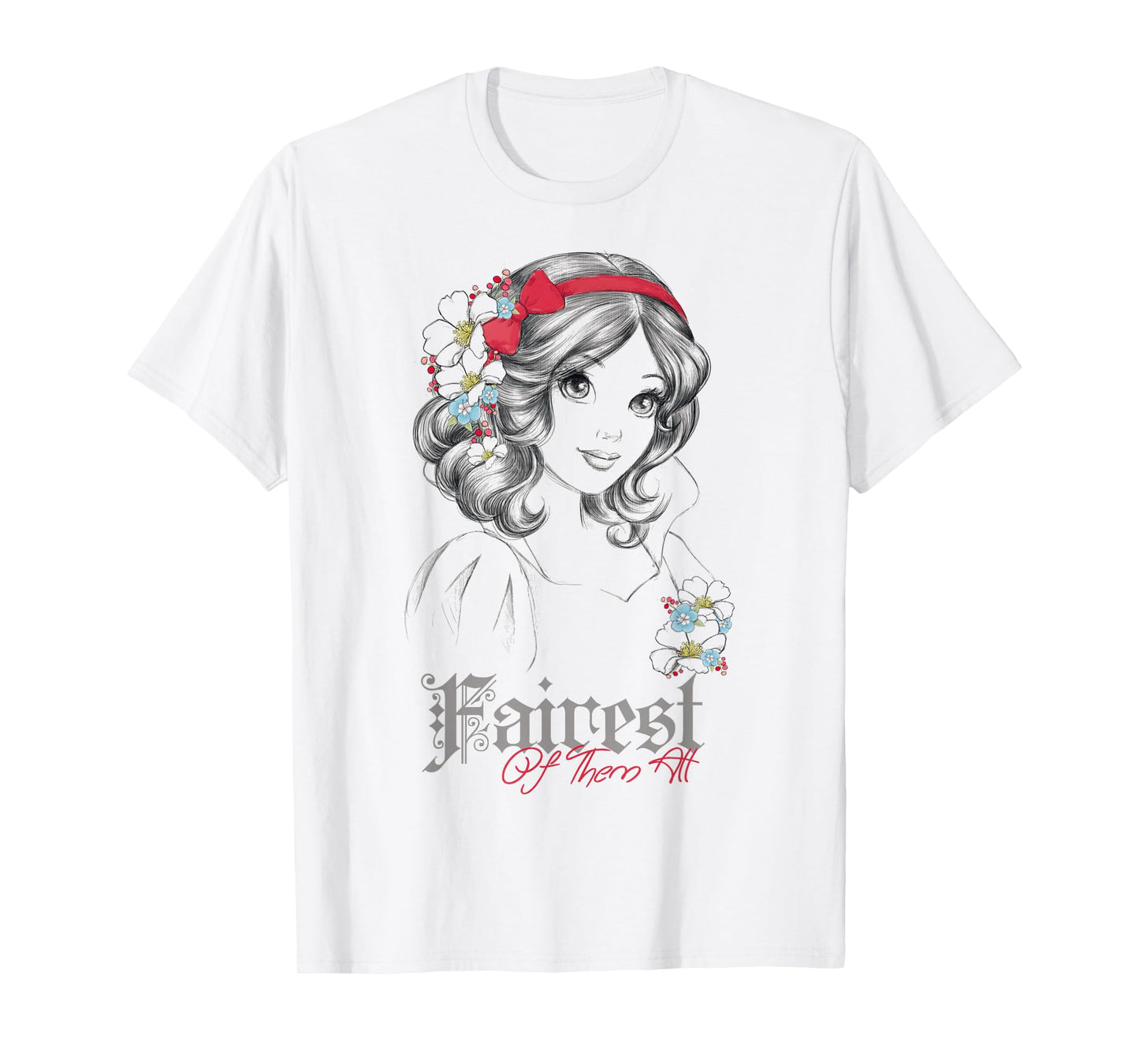 Disney Snow White Fairest Of Them All Modern Princess Sketch T-Shirt