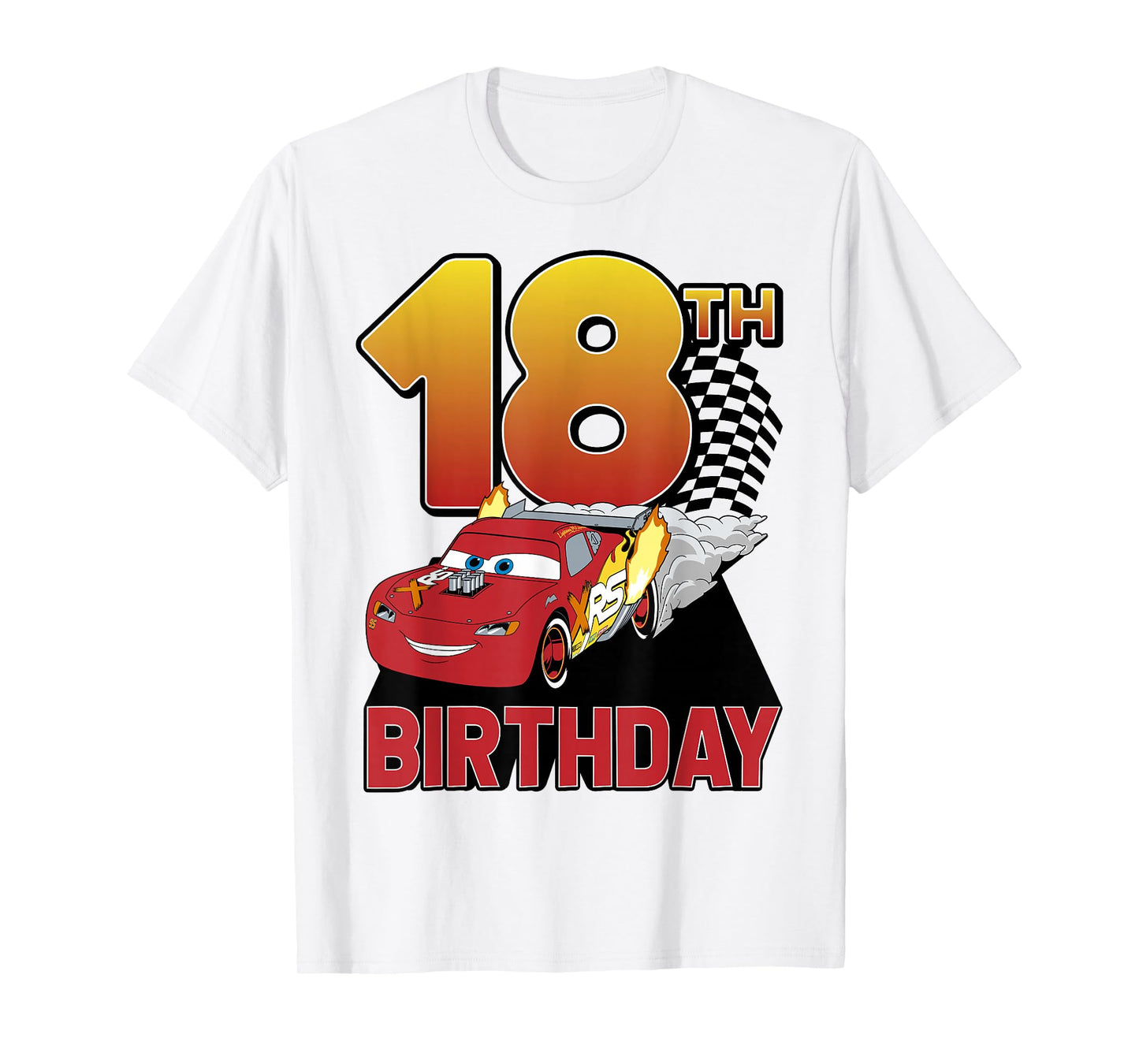 Disney Pixar Cars 18th Birthday Racer McQueen Graphic Tee T-Shirt