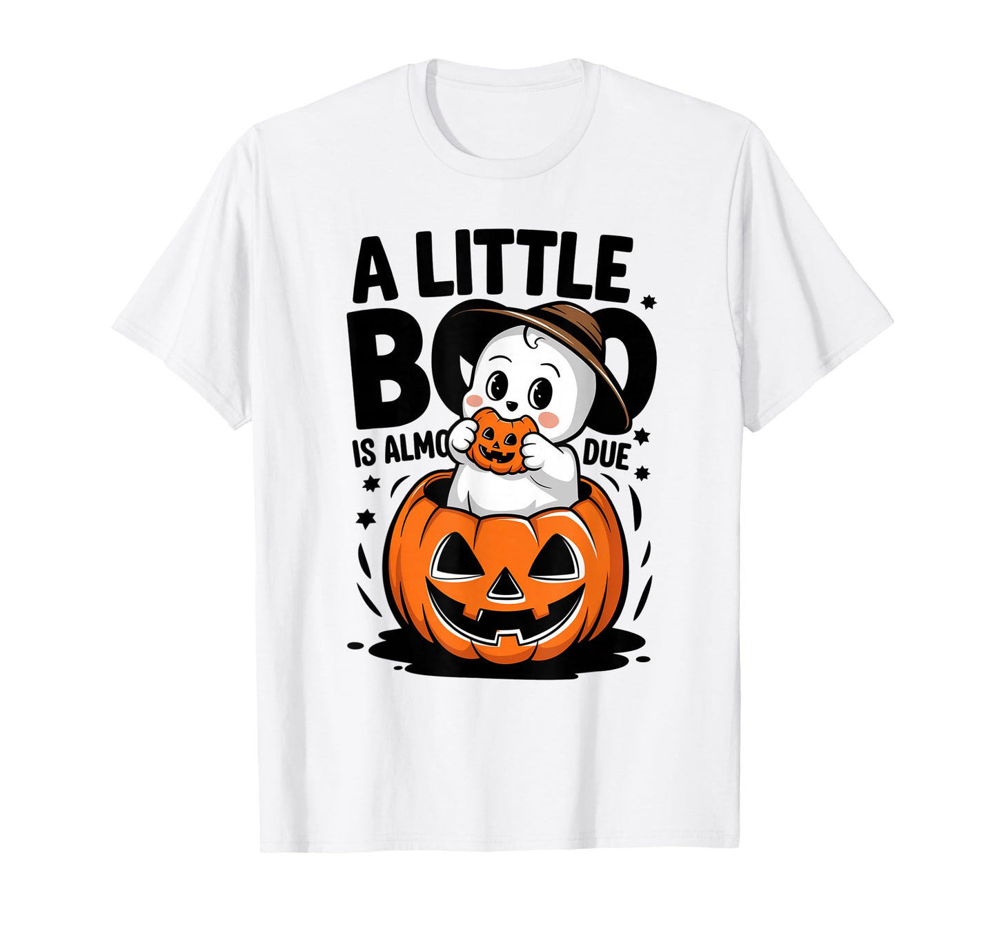 Little Boo Is Almost Due Halloween Pregnant Baby Ghost T-Shirt