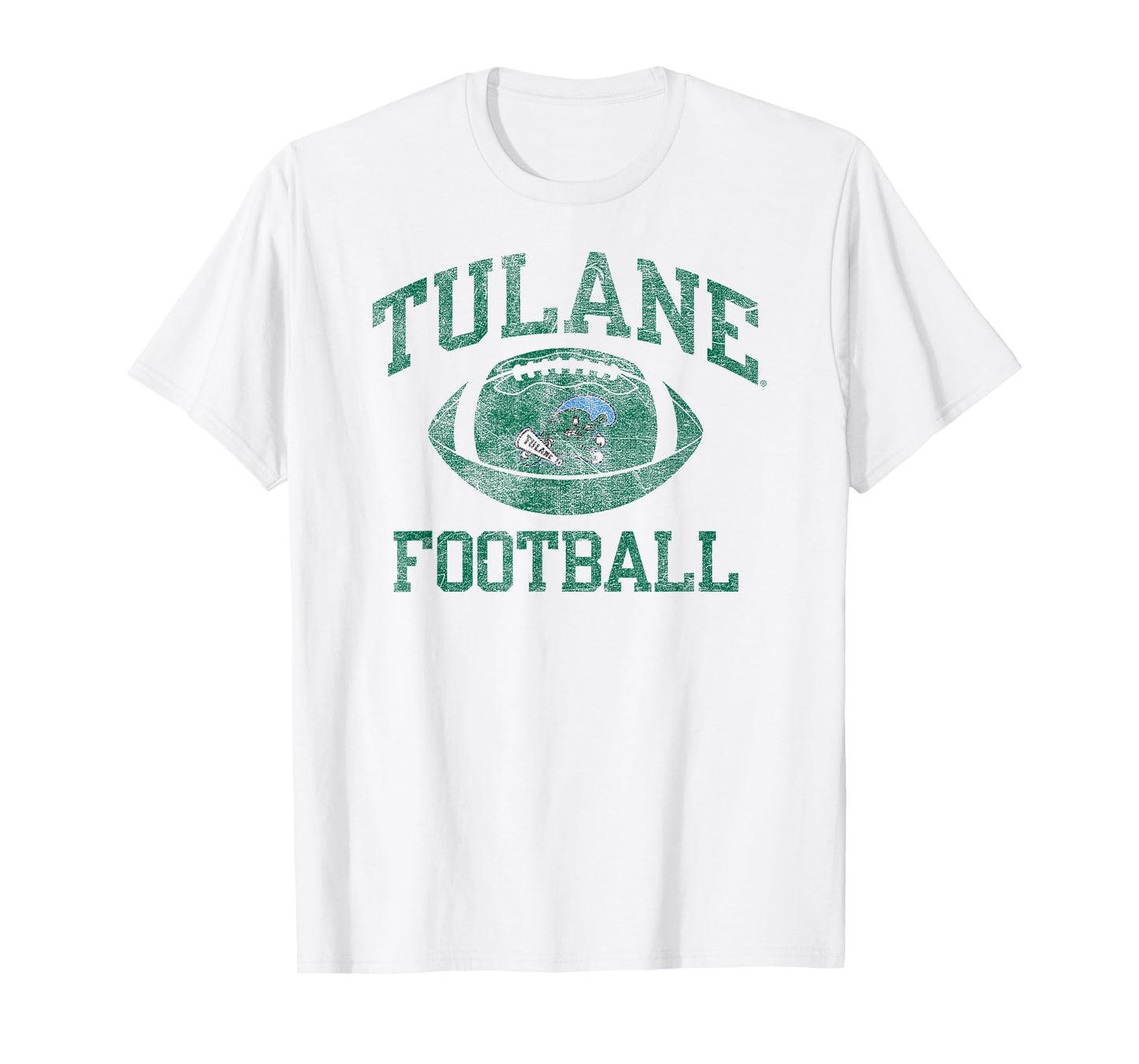 Tulane Green Wave Football Intensity Vintage White T-Shirt