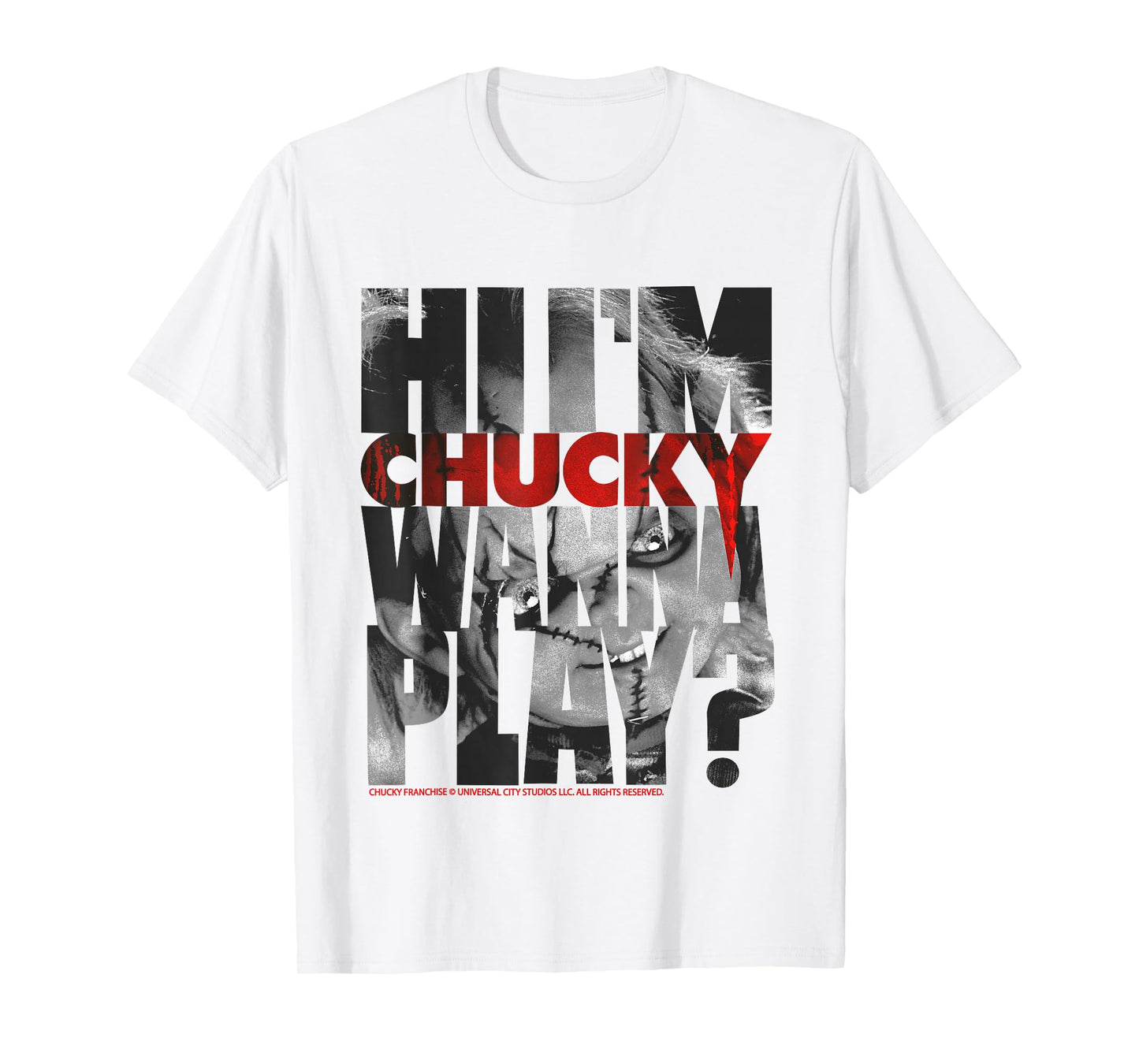 Hi I'm Chucky Wanna Play Chucky Halloween Design T-Shirt