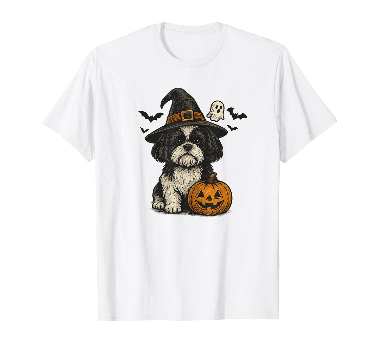 Cute Halloween Themed Shih Tzu Dog T-Shirt