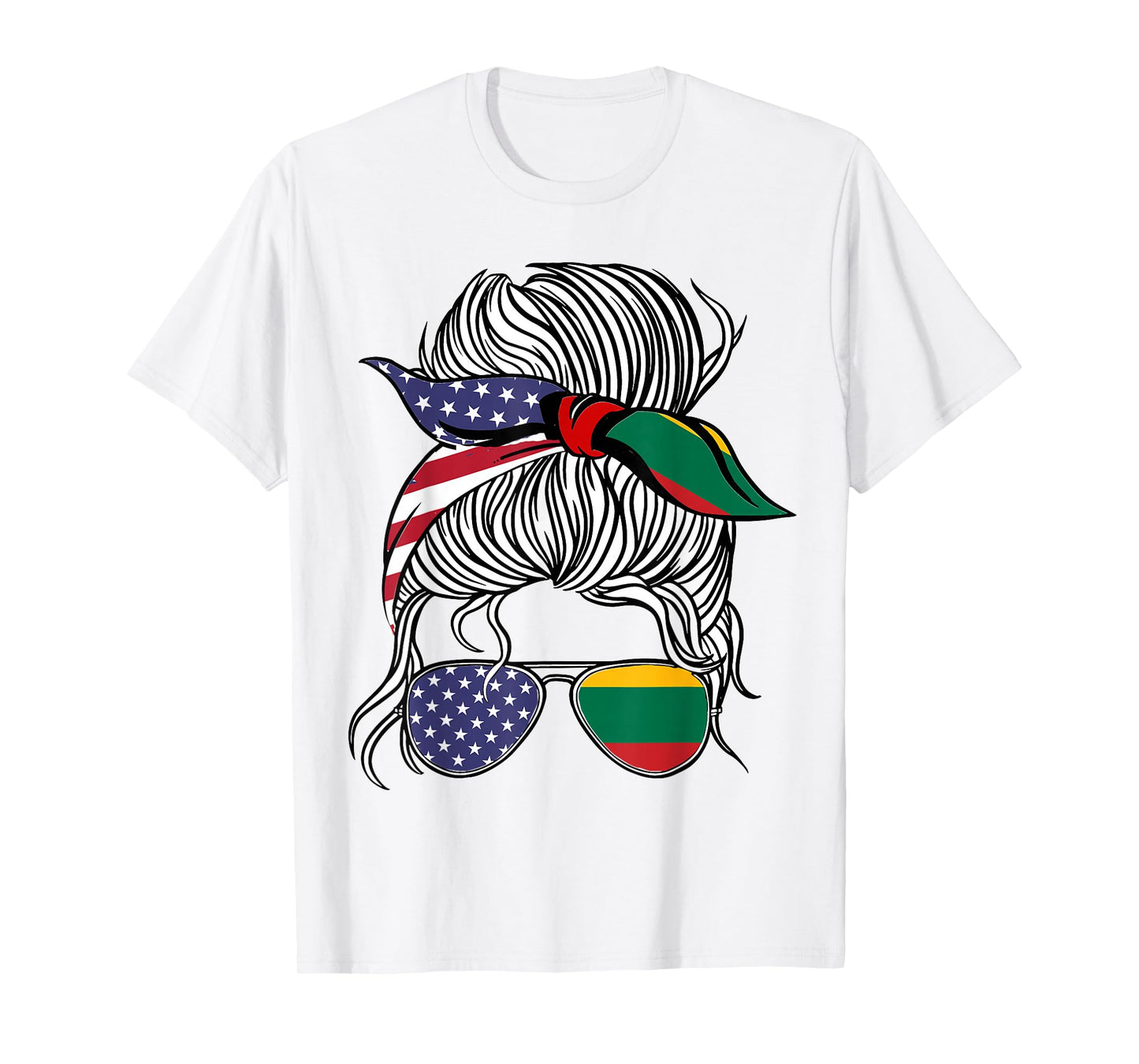 American Lithuanian Patriot Flag Women Girl Lithuania Grown T-Shirt