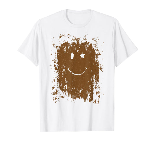 Funny Mud Splatter Face Cool Marathon and Mud Run T-Shirt