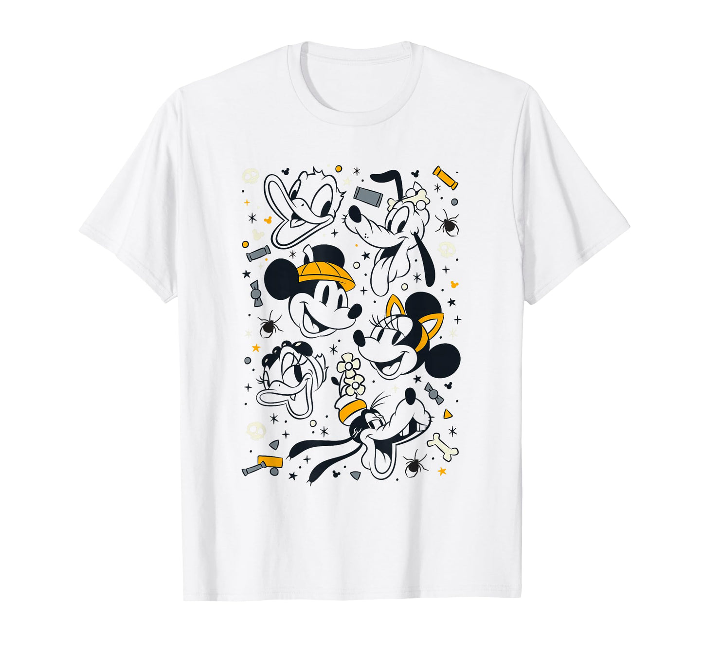 Disney Mickey And Friends Halloween Candy Spooky Group Icons T-Shirt