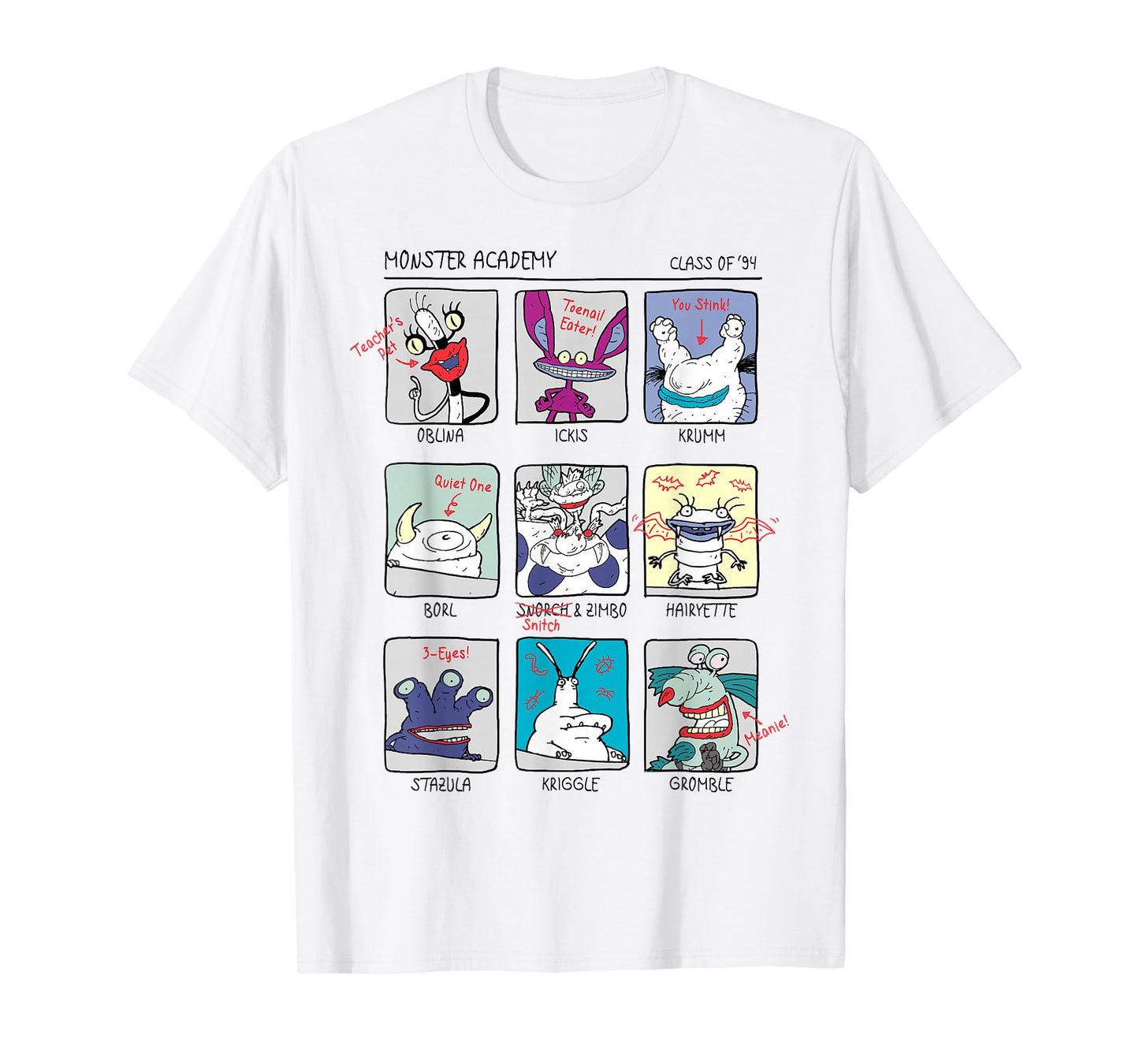 Aaahh!!! Real Monsters Yearbook Photos Page T-Shirt