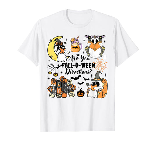 are You Fall o Ween Directions Funny Halloween Ghost Teacher T-Shirt