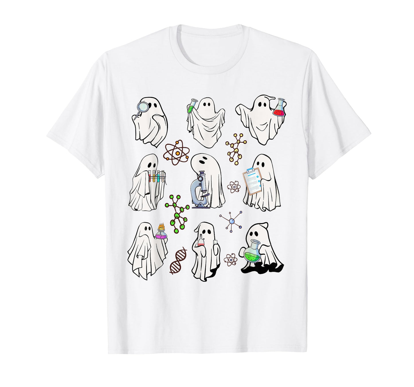 Ghost Science Teacher Chemistry Laboratory Halloween Costume T-Shirt
