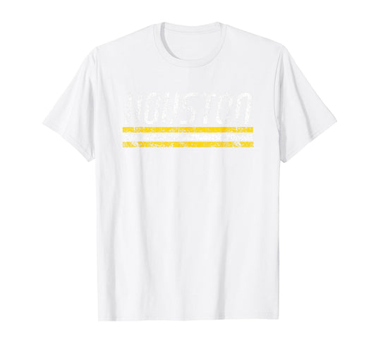 Houston Texas Retro Vintage Weathered Stripe Throwback T-Shirt