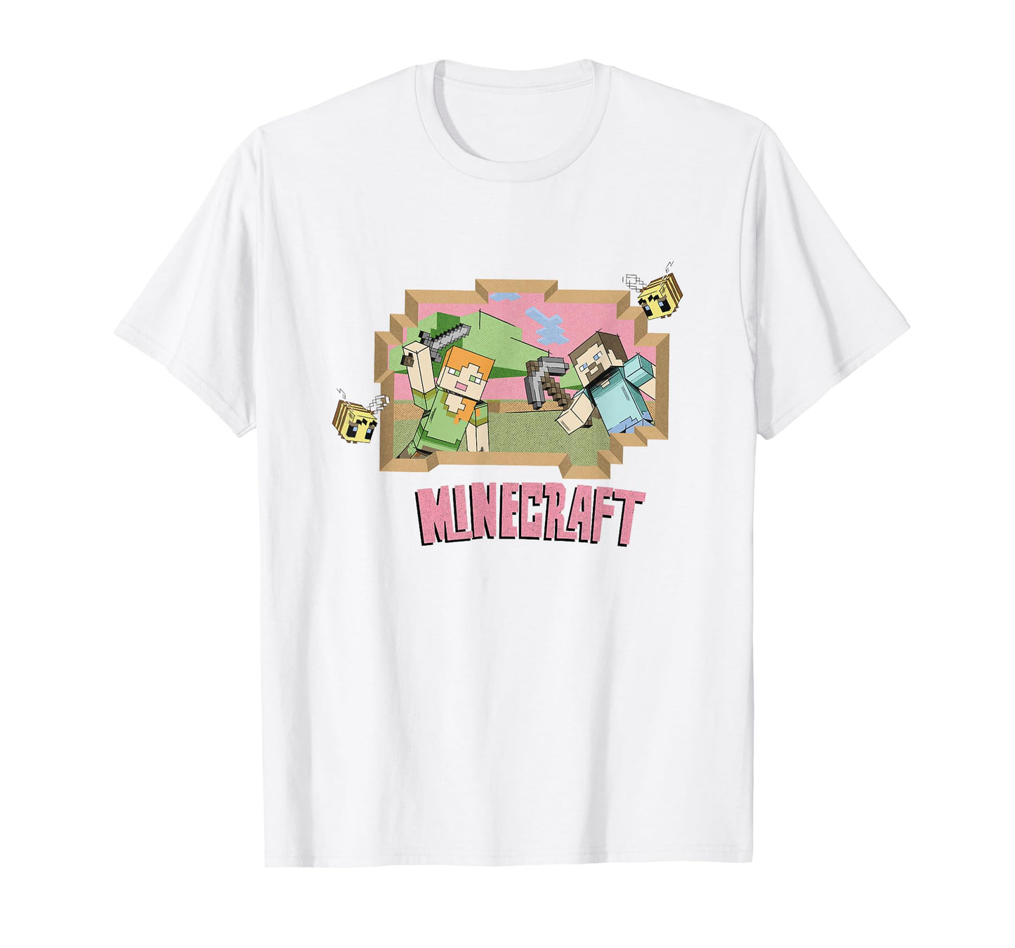 Minecraft Steve & Alex On An Adventure Vintage T-Shirt