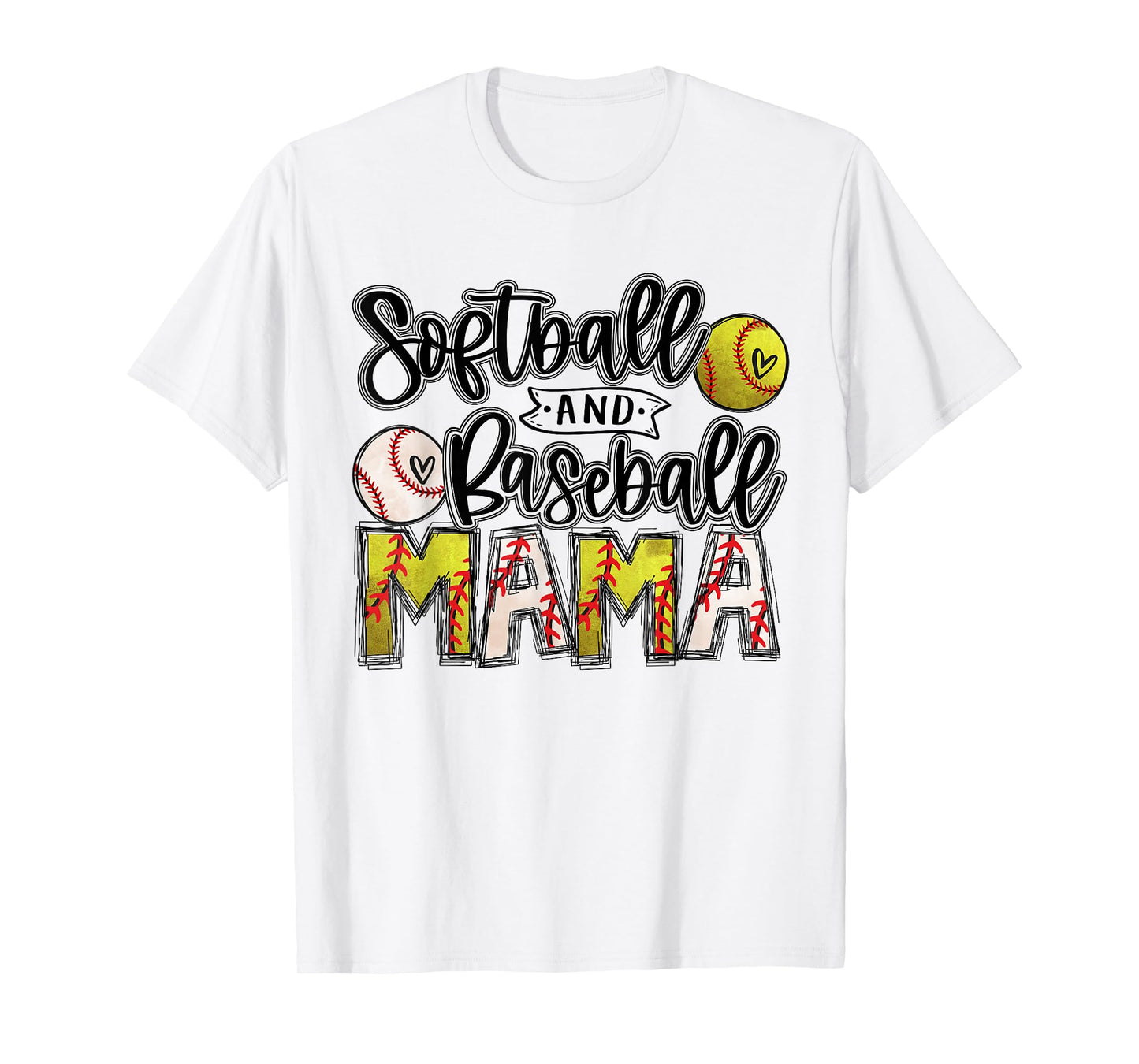 Ball Mom Softball Mama Baseball Mama Ballers Mom Birthday T-Shirt