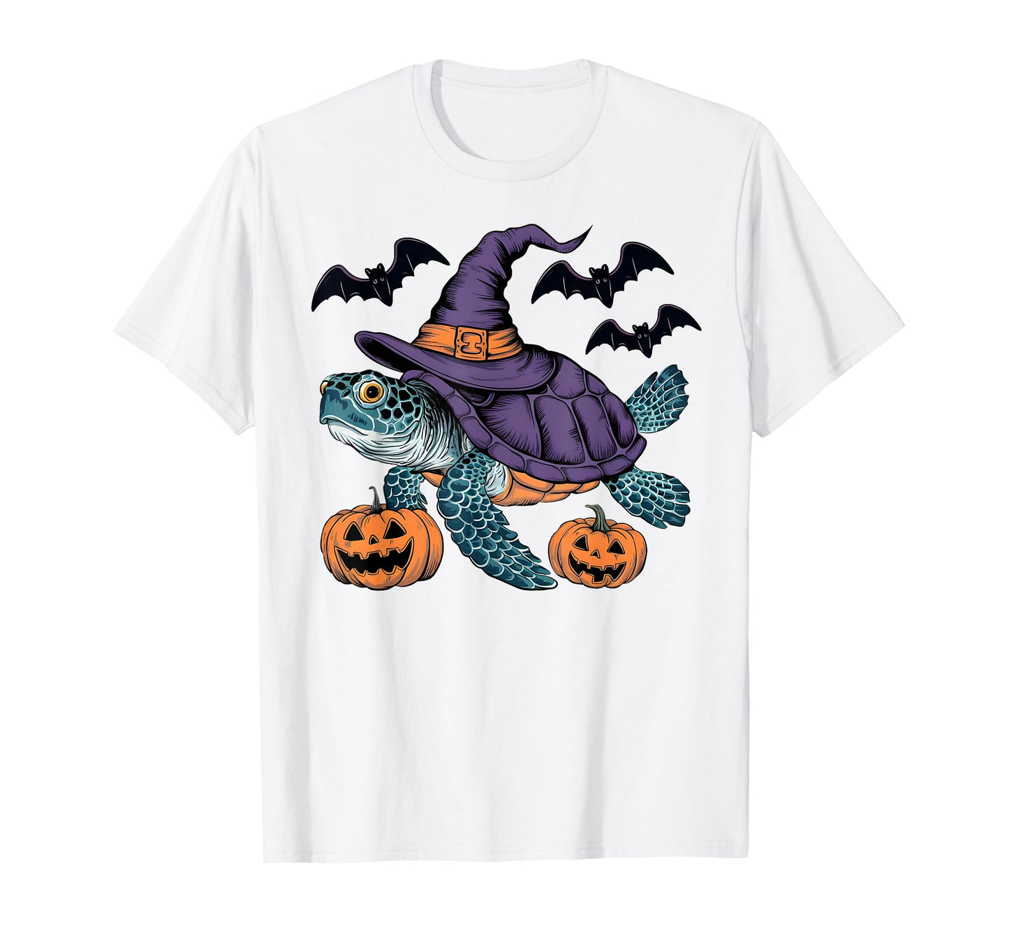 Pumpkin Bat Witch Costume Sea Turtle Halloween T-Shirt