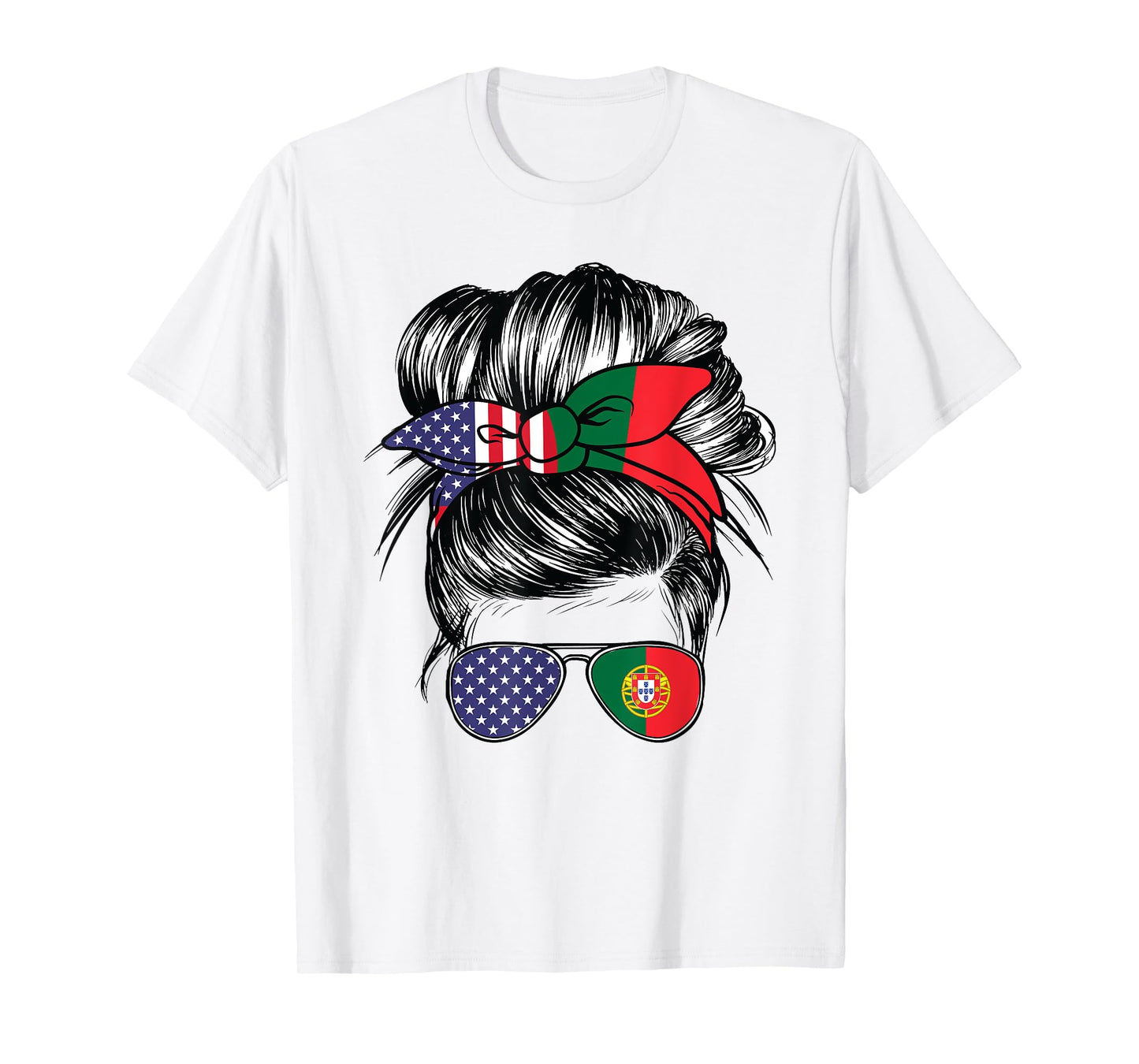 Portugal Flag American Women Girl USA Heritage Portuguese T-Shirt