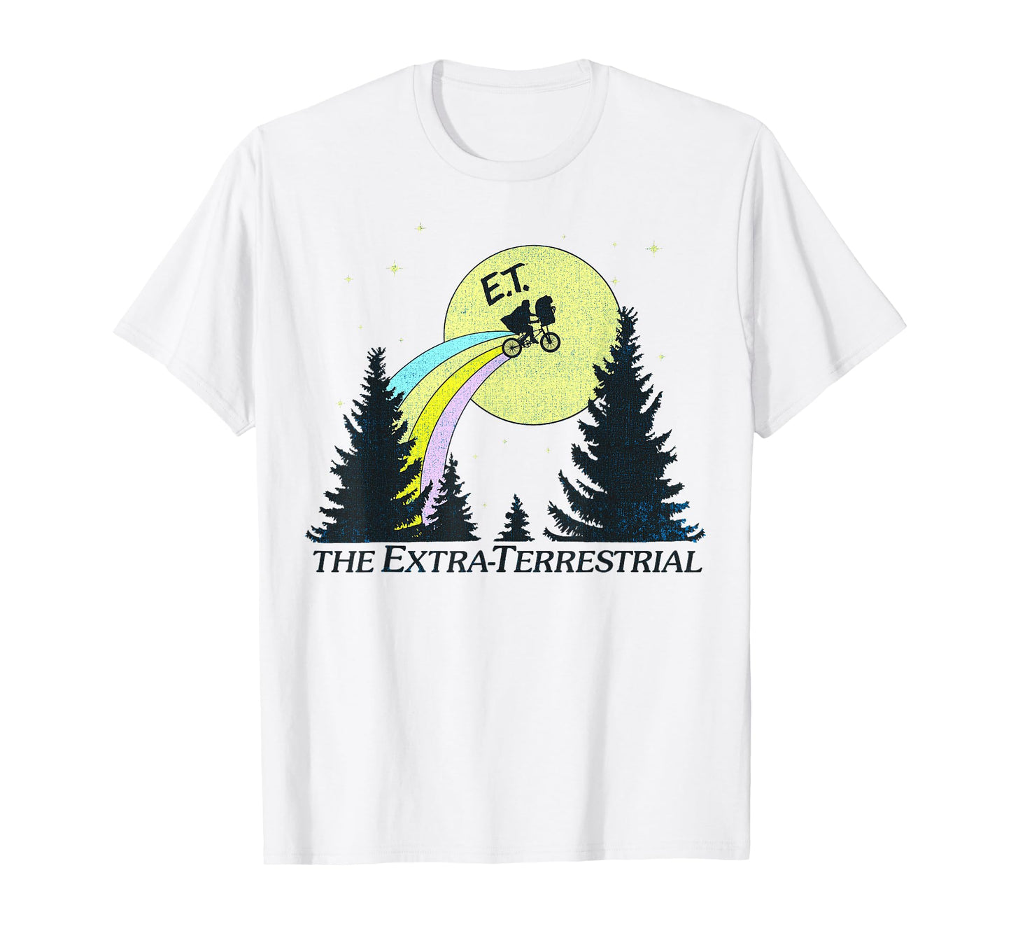 E.T. The Extra-Terrestrial Rainbow Bike Trail Sketch T-Shirt