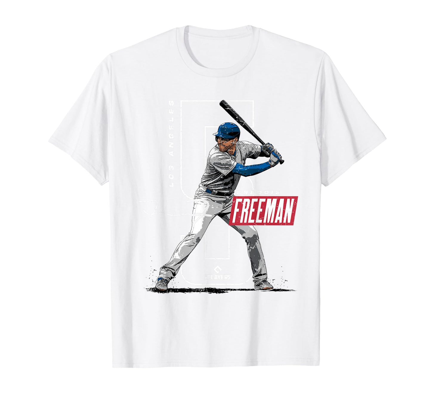 License Champs Freddie Freeman | Los Angeles Baseball Players | MLBFRE3002 T-Shirt, Small, Blue