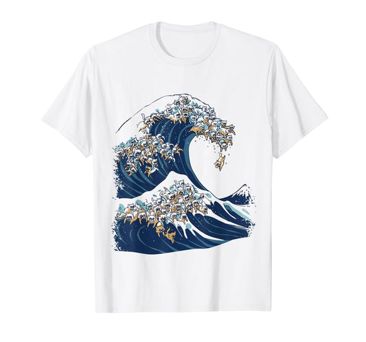 The Great Wave of Cats Japanese Art T-Shirt T-Shirt