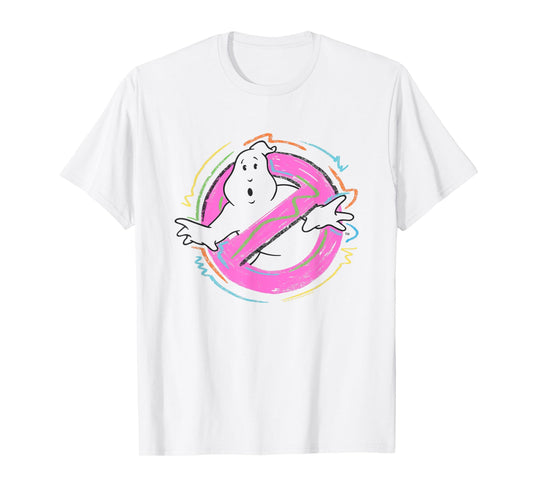 Ghostbusters Colorful Group Shot Sketch Big Chest Poster T-Shirt
