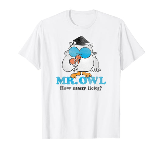 Tootsie Pops Mr. Owl How Many Licks? Sucker Candy T-Shirt